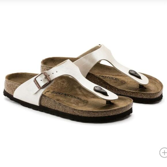 Birkenstock Gizeh Birko-Flor - Graceful Pearl White SIZE 37 /6- 6.5 NWOT - Picture 4 of 12